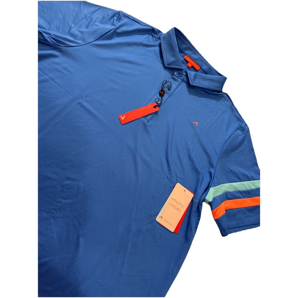 Redvanly‎ Polo Shirt Athletic Mens Size XL Marine Blue Golf Performance Stretch